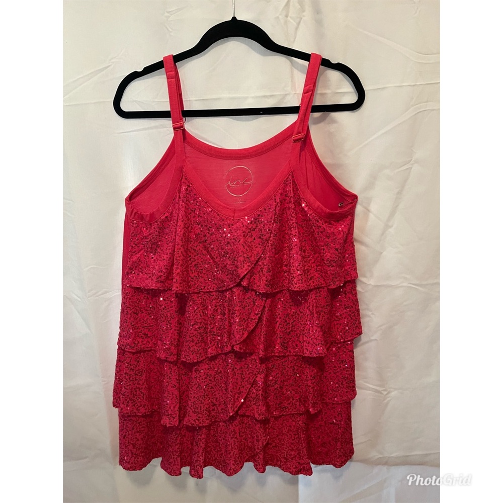 Hot Pink Sequin Ruffle Tank